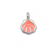 Bedels DQ metaal schelp Coral red-Antiek zilver (nikkelvrij)