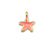 Bedels DQ metaal zeester Coral red-Goud (nikkelvrij)