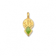Bedels DQ metaal ruit Light green-Goud (nikkelvrij)