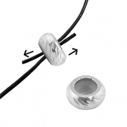 Roestvrij stalen (RVS) Stainless steel onderdelen smart bead stopper met motief 10mm Silver