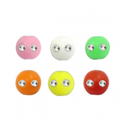 6 mm acryl kralen met strass-look Multicolour-silver