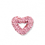 Acryl kralen met strass hart Light pink