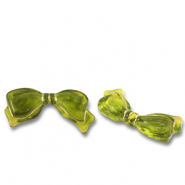 Acryl kralen strik Olive green-gold