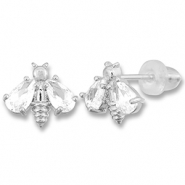 Brass TQ metaal oorbellen / oorstekers bij Silver-transparent