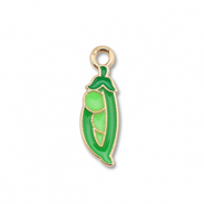 Bedels metaal enamel boon Gold-green