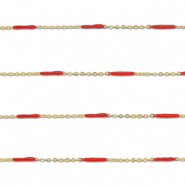 Roestvrij stalen (RVS) Stainless steel onderdelen jasseron met staaf Gold-red