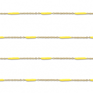 Roestvrij stalen (RVS) Stainless steel onderdelen jasseron met staaf Gold-yellow