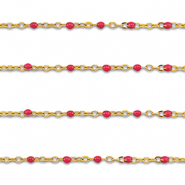 Roestvrij stalen (RVS) Stainless steel onderdelen jasseron 1mm Gold-cherry red