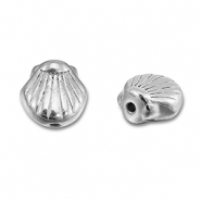 Roestvrij stalen (RVS) Stainless steel kralen schelp Silver