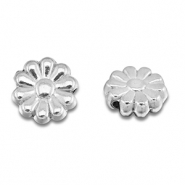 Roestvrij stalen (RVS) Stainless steel kralen bloem Silver
