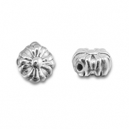 Roestvrij stalen (RVS) Stainless steel kralen bloem Silver