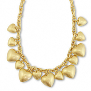 Statement schakelkettingen twisted met hartjes Gold