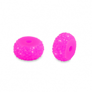 Resin kralen rondellen 8mm Magenta pink
