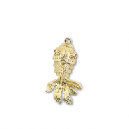 Brass TQ metaal bedels vis Gold-orange