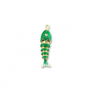Eco-brass&reg; metaal bedels vis Gold-green-white