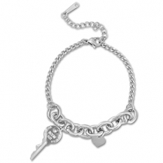 Roestvrij stalen (RVS) Stainless steel armbanden sleutel Silver