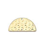 Roestvrij stalen (RVS) Stainless steel bedels / tussenstuk half rond Gold