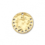 Roestvrij stalen (RVS) Stainless steel bedels / tussenstuk rond Gold