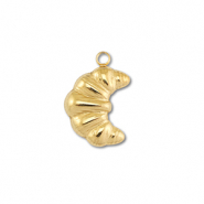 Roestvrij stalen (RVS) Stainless steel bedels croissant Gold