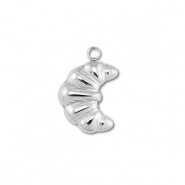 Roestvrij stalen (RVS) Stainless steel bedels croissant Silver