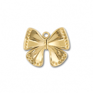 Roestvrij stalen (RVS) Stainless steel bedels vlinder Gold