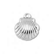 Roestvrij stalen (RVS) Stainless steel bedels schelp Silver