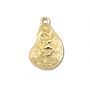 Roestvrij stalen (RVS) Stainless steel bedels schelp Gold
