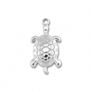 Roestvrij stalen (RVS) Stainless steel bedels schildpad Silver