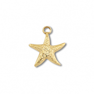 Roestvrij stalen (RVS) Stainless steel bedels zeester Gold
