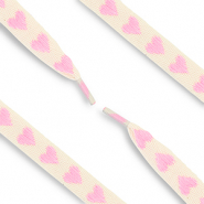 Trendy veters met hartjes Off white-pink
