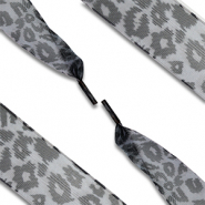 Trendy veters organza luipaard Grey-black