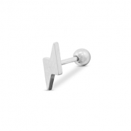 Roestvrij stalen (RVS) Stainless steel oorpiercing bliksem Silver