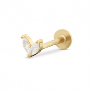 Roestvrij stalen (RVS) Stainless steel oorpiercing blad Gold