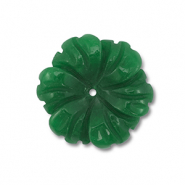 Natuursteen kralen kwarts bloem Dark green