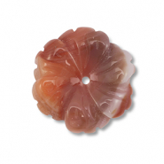 Natuursteen kralen agaat bloem Multicolour brown-orange