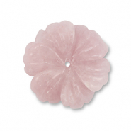 Natuursteen kralen rozenkwarts bloem Light pink