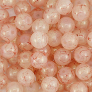 4 mm glaskralen met glitters Dusty pink-gold