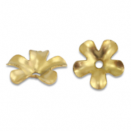 Roestvrij stalen (RVS) Stainless steel onderdelen kralenkap bloem Gold