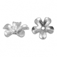 Roestvrij stalen (RVS) Stainless steel onderdelen kralenkap bloem Silver