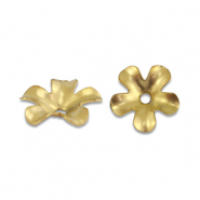 Roestvrij stalen (RVS) Stainless steel onderdelen kralenkap bloem Gold