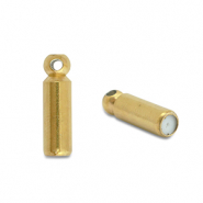 Roestvrij stalen (RVS) Stainless steel onderdelen eindkap voor broches / pins Gold