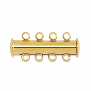 Roestvrij stalen (RVS) stainless steel onderdelen multi-ketting magneetsluiting Gold