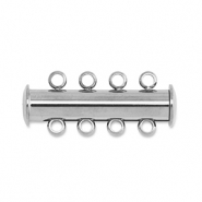 Roestvrij stalen (RVS) stainless steel onderdelen multi-ketting magneetsluiting Silver