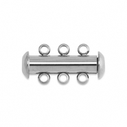 Roestvrij stalen (RVS) stainless steel onderdelen multi-ketting magneetsluiting Silver
