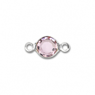 Roestvrij stalen (RVS) stainless steel onderdelen tussenstuk rond Silver-light pink
