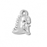 Roestvrij stalen (RVS) Stainless steel bedels dinosaurus Silver