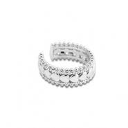 Roestvrij stalen (RVS) Stainless steel oorbellen ear cuff hart Silver