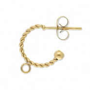 Roestvrij stalen (RVS) Stainless steel onderdelen oorbellen creolen twisted met oogje Gold
