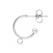Roestvrij stalen (RVS) Stainless steel onderdelen oorbellen creolen met oogje Silver