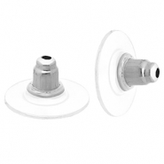 Roestvrij stalen (RVS) stainless steel onderdelen oorbellen stoppers Silver